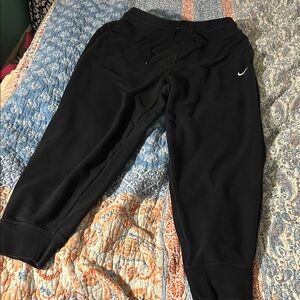 Nike Kids Black Sweatpants with White Logo